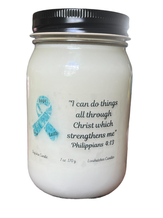 Large Ovarian Cancer Awareness Soy Wax Candle